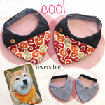 cool❗️リバーシブル＊中型犬用 唐草模様×ストライプ クールバンダナ