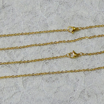 304ステンレス 2mm 　２本　ネックレスチェーン　ゴールド　B-６０cm   