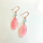 【本物の桜貝】 アクアマリンとピンクの桜貝ピアス