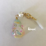 レジン しずく型 コットンパール パステルカラー イヤホンジャック