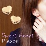 ハート　 ピアス　 ステンレス 　ピンク ゴールド　18Ｇ.t 