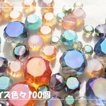 ♪送料無料♪きらきらガラスビーズ　コインサイドカット100個 その3