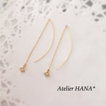 【再販】一粒ダイヤ チャーム アメリカンピアス