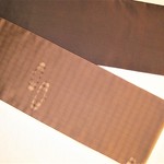 【新品】絹半巾帯(縞と大島)継目なし