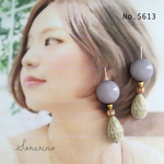 No.S613 ドイツビーズ✪︎大人グレー ピアス