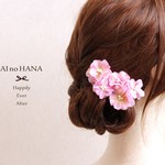 ふんわり紫陽花の髪飾り５本セット*pink*和装*浴衣*着物*ヘアアクセサリー
