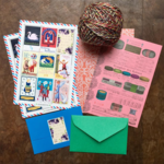 縦type　stamp　seatseal＋postcard＋封筒(各2枚Set）
