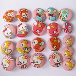 くるみボタンセット☆21コ入りレトロアニマルピンク　　　　106