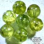 【濃厚美石‼︎✧】レインボーペリドット・AAAランク✧【全石キラキラ結晶または虹入り‼︎】約7〜7.5ｍｍ珠 【１石】セット【ミャンマー産】