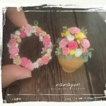 ☆お値下げ価格☆ミニチュア バラいっぱいリース＆花瓶セット