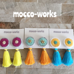 ビタミンカラーの刺繍タッセルピアス