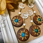 太陽チャーム×ホワイトペイントピアス