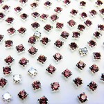 台座付き ラインストーン ライトアメジスト色 4mm 100個★パーツ350★ 