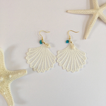 レースシェルピアス♡ターコイズ&シェル