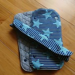 再販☆水筒肩ひもカバー／リバーシブル【スター&ストライプ／チェック】ネイビー