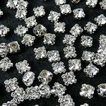 6mm台座付きラインストーン クリスタル色 100個★パーツ380★