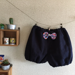 ふんわりガーゼのかぼちゃパンツ☆ネイビー☆花柄