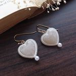 再販♡ヴィンテージ ハートピアス ベージュ