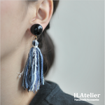 丸×タッセルデニム　ピアス