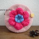 お花のまるポーチ☆pink