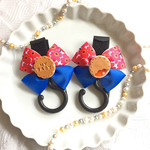 【マリメッコ 風×ブルー】ビスケットベビーカーフック