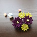 夏　浴衣　髪飾りコーム　紫音　つまみ細工　