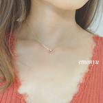 18Kcoating Circle&Cube Zirconia Necklace