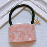 大人気❤️ へアカフス べっこう ヘアゴム(ヒトデ・ピンク)
