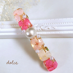 紫陽花とパールの清楚なバレッタ