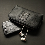 【Mサイズ】本革ポーチ エクセラファスナー使用 レザーポーチ バッグインバッグ 【ブラック】 crambox