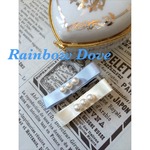 シルキーパールとサテンリボンのクリップピン(2色セット)