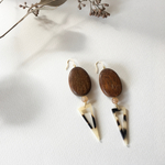 ウッドオーバルピアス(be)
