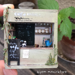 小さな町カフェその1/miniドールハウスオブジェ/-031【kiyom】