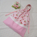 お着替え袋☆体操着袋☆巾着袋＊いちごピンク