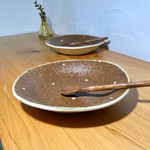 水玉模様の小皿（ブラウン）