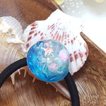 金魚と朝顔☆オルゴナイトのヘアゴム