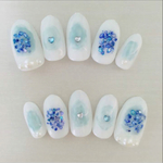 ネイルチップ ブルー