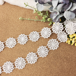 再販＊綺麗 お花 ケミカルレース モチーフ 白 BK170723 ハンドメイド 手芸 素材 材料 DIY