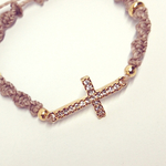 クロス ツイストブレスレット ベージュ
