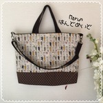 猫柄ショルダーベルト付レッスンバッグ