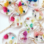 【送料無料】かすみ草ロングピアス【ブルー×ブルー】