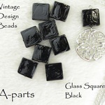 送料無料 ★  Glass Square ブラック ８pcs 13-R