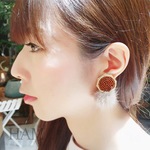 Octagon×Fur(Brown)*Earrings