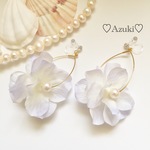 夏♡ 花ピアス/花イヤリング  大ぶり 紫陽花 