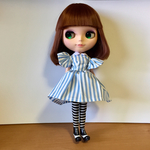 ブライス リカちゃん サイズ ストライプワンピ青
