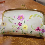 《受注製作》イングリッシュガーデンの香り(がま口、刺繍)