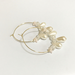 ¥800→¥500ピンク小花シャンデリアピアス