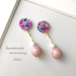 べっ甲☆アクリルビーズピアス