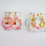 【お気に入り♡10000記念】rainbow Color　の　フープイヤリング or　ピアス