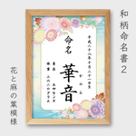  背景7種♡和柄命名書 “2”